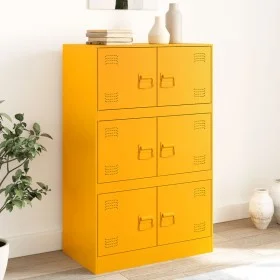 Mustard yellow steel sideboard 67x39x107 cm by vidaXL, Sideboards - Ref: Foro24-841658, Price: 143,77 €, Discount: %