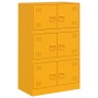 Aparador de acero amarillo mostaza 67x39x107 cm de vidaXL, Aparadores - Ref: Foro24-841658, Precio: 145,32 €, Descuento: %