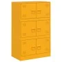 Aparador de acero amarillo mostaza 67x39x107 cm de vidaXL, Aparadores - Ref: Foro24-841658, Precio: 143,77 €, Descuento: %