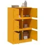 Aparador de acero amarillo mostaza 67x39x107 cm de vidaXL, Aparadores - Ref: Foro24-841658, Precio: 143,77 €, Descuento: %