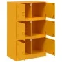 Aparador de acero amarillo mostaza 67x39x107 cm de vidaXL, Aparadores - Ref: Foro24-841658, Precio: 143,77 €, Descuento: %