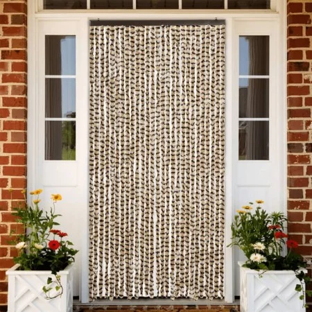 Cortina antimoscas chenilla beige y marrón 118x220 cm de vidaXL, Mosquiteras para ventanas - Ref: Foro24-4004888, Precio: 74,...