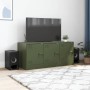 Mueble de TV de acero verde oliva 99x39x44 cm de vidaXL, Muebles TV - Ref: Foro24-841647, Precio: 94,17 €, Descuento: %