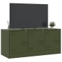 Mueble de TV de acero verde oliva 99x39x44 cm de vidaXL, Muebles TV - Ref: Foro24-841647, Precio: 94,17 €, Descuento: %