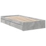 Cama con cajones madera de ingeniería gris hormigón 75x190 cm de vidaXL, Camas y somieres - Ref: Foro24-3280716, Precio: 119,...