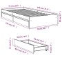 Cama con cajones madera de ingeniería gris hormigón 75x190 cm de vidaXL, Camas y somieres - Ref: Foro24-3280716, Precio: 119,...