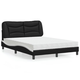 Cama con colchón cuero sintético negro y blanco 140x200 cm de vidaXL, Camas y somieres - Ref: Foro24-3208729, Precio: 427,17 ...