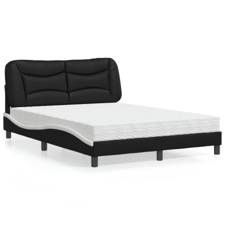 Cama con colchón cuero sintético negro y blanco 140x200 cm de vidaXL, Camas y somieres - Ref: Foro24-3208729, Precio: 427,17 ...