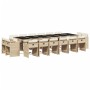 Set comedor de jardín 17 pzas con cojines ratán sintético beige de vidaXL, Conjuntos de jardín - Ref: Foro24-3278013, Precio:...