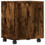 Soporte para impresora con ruedas roble ahumado 41x32x48 cm de vidaXL, Soportes para impresoras - Ref: Foro24-840622, Precio:...