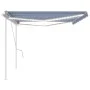 Toldo manual retráctil con luz LED azul y blanco 5x3,5 m de vidaXL, Toldos - Ref: Foro24-3070061, Precio: 570,89 €, Descuento: %