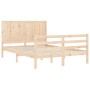 Estructura de cama de matrimonio con cabecero madera maciza de vidaXL, Camas y somieres - Ref: Foro24-3194476, Precio: 124,46...
