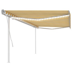 Toldo manual retráctil con luz LED amarillo y blanco 5x3,5 m de vidaXL, Toldos - Ref: Foro24-3070063, Precio: 569,70 €, Descu...