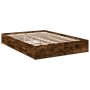 Cama con cajones madera de ingeniería roble ahumado 150x200 cm de vidaXL, Camas y somieres - Ref: Foro24-3280654, Precio: 174...