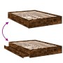 Cama con cajones madera de ingeniería roble ahumado 150x200 cm de vidaXL, Camas y somieres - Ref: Foro24-3280654, Precio: 174...
