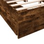 Cama con cajones madera de ingeniería roble ahumado 150x200 cm de vidaXL, Camas y somieres - Ref: Foro24-3280654, Precio: 174...