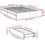 Cama con cajones madera de ingeniería roble ahumado 150x200 cm de vidaXL, Camas y somieres - Ref: Foro24-3280654, Precio: 174...