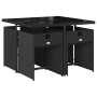 Set de muebles jardín 5 pzas con cojines ratán sintético negro de vidaXL, Conjuntos de jardín - Ref: Foro24-3277841, Precio: ...