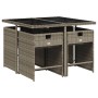 Set comedor de jardín 5 piezas con cojines ratán sintético gris de vidaXL, Conjuntos de jardín - Ref: Foro24-3277843, Precio:...