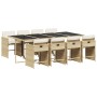 Set comedor de jardín 9 pzas con cojines ratán sintético beige de vidaXL, Conjuntos de jardín - Ref: Foro24-3277869, Precio: ...