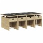 Set comedor de jardín 9 pzas con cojines ratán sintético beige de vidaXL, Conjuntos de jardín - Ref: Foro24-3277869, Precio: ...