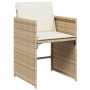 Set comedor de jardín 9 pzas con cojines ratán sintético beige de vidaXL, Conjuntos de jardín - Ref: Foro24-3277869, Precio: ...