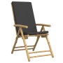 Juego bistró plegable con cojines 3 pzas bambú gris oscuro de vidaXL, Conjuntos de jardín - Ref: Foro24-3208932, Precio: 246,...