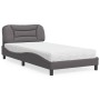Cama con colchón cuero sintético gris 100x200 cm de vidaXL, Camas y somieres - Ref: Foro24-3208706, Precio: 287,85 €, Descuen...
