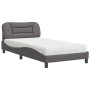 Cama con colchón cuero sintético gris 100x200 cm de vidaXL, Camas y somieres - Ref: Foro24-3208706, Precio: 287,85 €, Descuen...
