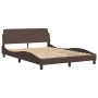 Cama con colchón cuero sintético marrón 120x200 cm de vidaXL, Camas y somieres - Ref: Foro24-3208712, Precio: 385,01 €, Descu...
