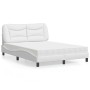 Cama con colchón cuero sintético blanco 140x200 cm de vidaXL, Camas y somieres - Ref: Foro24-3208725, Precio: 429,59 €, Descu...