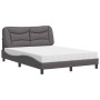 Cama con colchón cuero sintético gris 140x200 cm de vidaXL, Camas y somieres - Ref: Foro24-3208727, Precio: 412,85 €, Descuen...