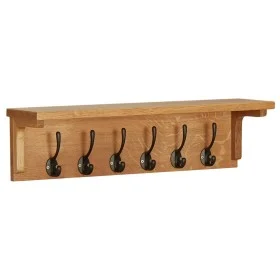 Perchero de madera maciza de roble 60x16x16 cm de vidaXL, Percheros para sombreros y abrigos - Ref: Foro24-289191, Precio: 66...