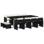 Set comedor de jardín con cojines 13 pzas ratán sintético negro de vidaXL, Conjuntos de jardín - Ref: Foro24-3277925, Precio:...