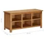 Mueble zapatero de madera maciza de roble 90x37x45 cm de vidaXL, Zapateros y organizadores de calzado - Ref: Foro24-289189, P...
