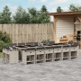 Set comedor jardín y cojines 17 pzas ratán sintético gris claro de vidaXL, Conjuntos de jardín - Ref: Foro24-3278014, Precio:...