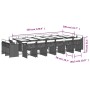 Set comedor jardín y cojines 17 pzas ratán sintético gris claro de vidaXL, Conjuntos de jardín - Ref: Foro24-3278014, Precio:...
