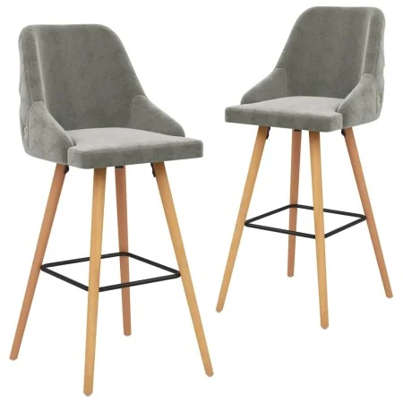 Taburetes de cocina 2 unidades terciopelo gris claro de vidaXL, Taburetes de cocina - Ref: Foro24-289464, Precio: 187,83 €, D...