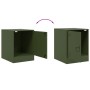 Mesitas de noche 2 unidades acero verde oliva 34,5x39x44 cm de vidaXL, Mesitas de noche - Ref: Foro24-841616, Precio: 64,24 €...