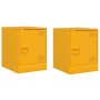 Mesitas de noche 2 uds acero amarillo mostaza 34,5x39x44 cm de vidaXL, Mesitas de noche - Ref: Foro24-841614, Precio: 71,28 €...