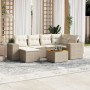 Set sofás de jardín 7 piezas y cojines ratán sintético beige en Conjuntos de jardín | Comprar online en Foru.es