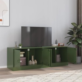 Muebles para TV 2 unidades acero verde oliva 67x39x44 cm de vidaXL, Muebles TV - Ref: Foro24-841640, Precio: 121,65 €, Descue...