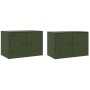 Muebles para TV 2 unidades acero verde oliva 67x39x44 cm de vidaXL, Muebles TV - Ref: Foro24-841640, Precio: 121,65 €, Descue...