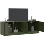 Muebles para TV 2 unidades acero verde oliva 67x39x44 cm de vidaXL, Muebles TV - Ref: Foro24-841640, Precio: 121,65 €, Descue...