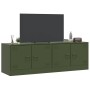 Muebles para TV 2 unidades acero verde oliva 67x39x44 cm de vidaXL, Muebles TV - Ref: Foro24-841640, Precio: 121,65 €, Descue...