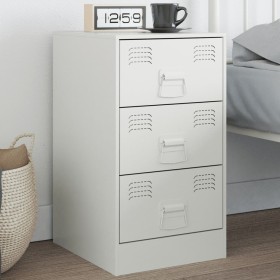 Mesita de noche acero blanco 34,5x39x62 cm de vidaXL, Mesitas de noche - Ref: Foro24-841785, Precio: 78,60 €, Descuento: %