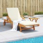Tumbona con cojín y mesa madera maciza de acacia de vidaXL, Tumbonas - Ref: Foro24-3206362, Precio: 268,80 €, Descuento: %