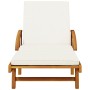 Tumbona con cojín y mesa madera maciza de acacia de vidaXL, Tumbonas - Ref: Foro24-3206362, Precio: 268,80 €, Descuento: %