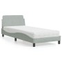 Cama con colchón terciopelo gris claro 90x200 cm de vidaXL, Camas y somieres - Ref: Foro24-3208331, Precio: 236,22 €, Descuen...