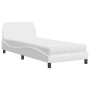 Cama con colchón cuero sintético blanco 90x200 cm de vidaXL, Camas y somieres - Ref: Foro24-3208338, Precio: 238,79 €, Descue...